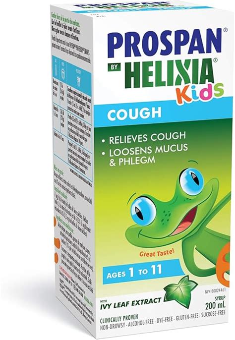 Helixia Prospan Children's Cough Syrup ages 1 to 11 .